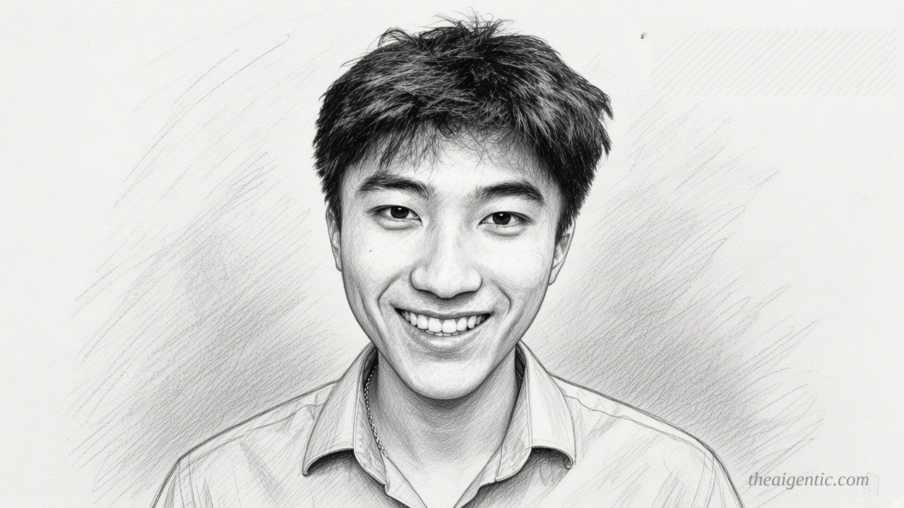 Graphite sketch of Noah Shinn, Instinct AI founder